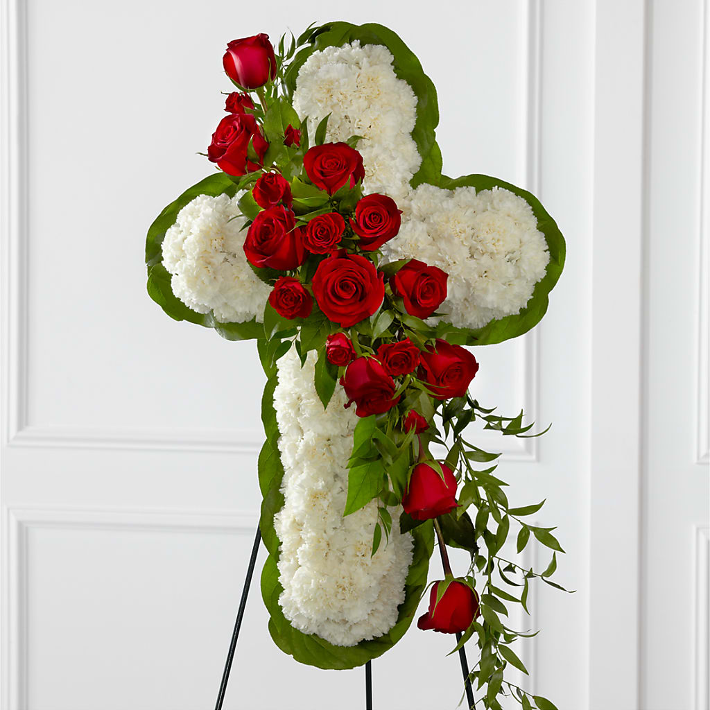 Floral Cross Easel – Blooms By Sandy, Lebanon IN