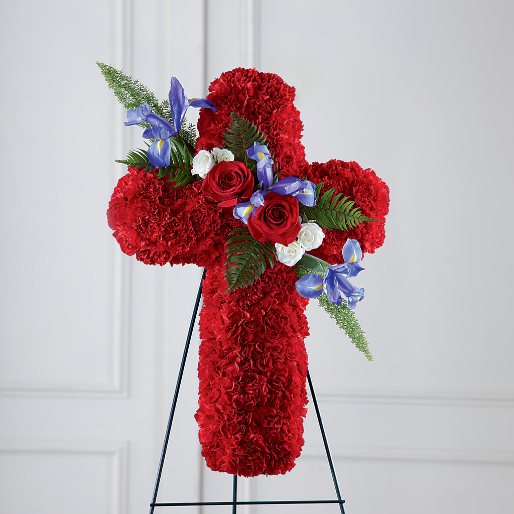 Faithful Hero Floral Cross – Blooms By Sandy, Lebanon IN