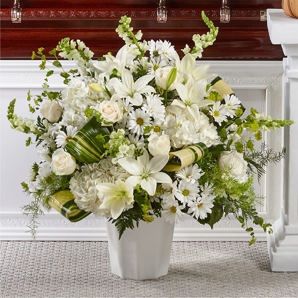 Thoughts of Tranquility Floor Basket – Blooms By Sandy, Lebanon IN