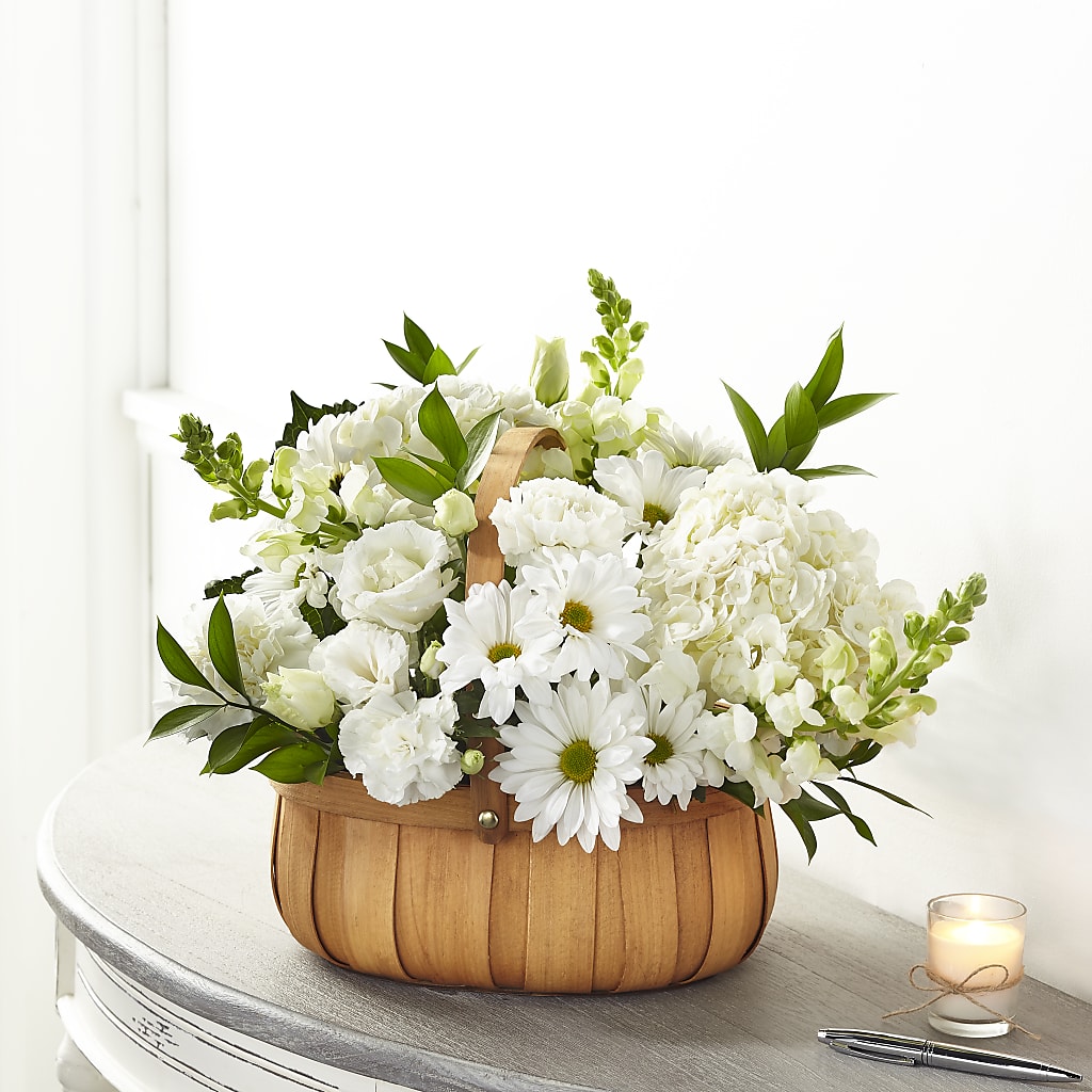 Pure Ivory Basket – Blooms By Sandy, Lebanon IN