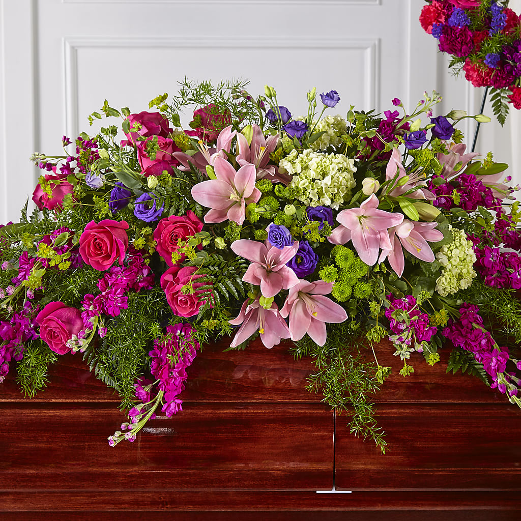 Radiant Tribute Casket Spray – Blooms By Sandy, Lebanon IN