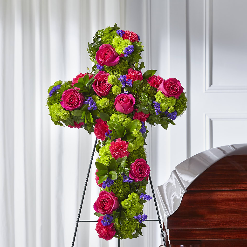 Tribute Rose Floral Cross – Blooms By Sandy, Lebanon IN