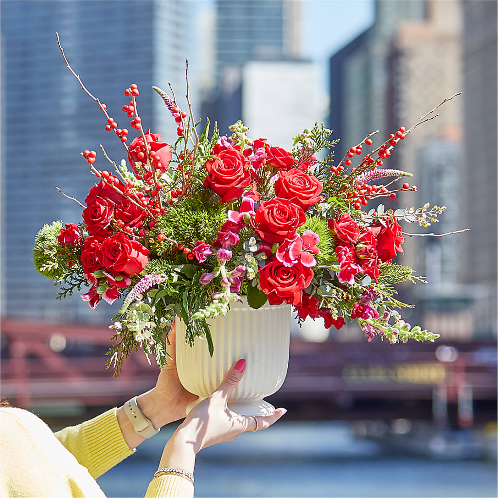 Big Red Bow Bouquet –  Blooms By Sandy, Lebanon IN