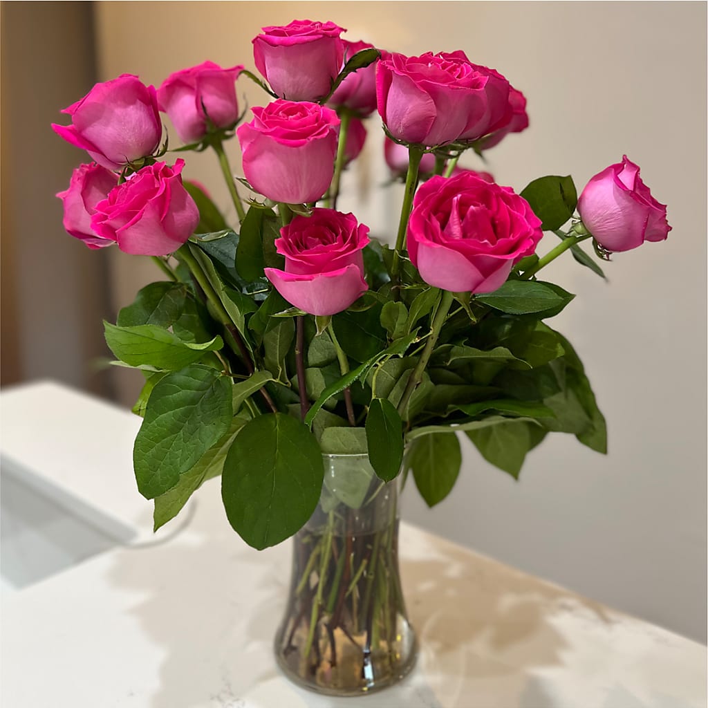Long Stem Pink Rose Bouquet –  Blooms By Sandy, Lebanon IN