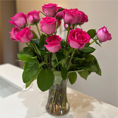 Long Stem Pink Rose Bouquet –  Blooms By Sandy, Lebanon IN
