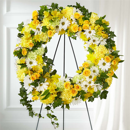 Golden Remembrance Wreath –  Blooms By Sandy, Lebanon IN
