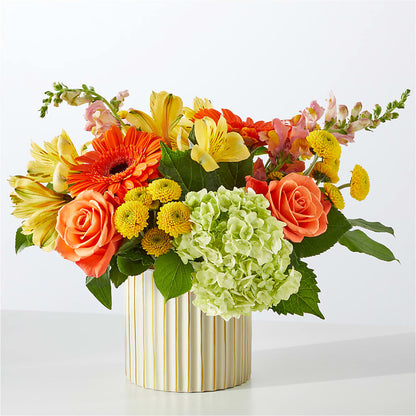 Autumn Sunshine Bouquet with Ivory Vase –  Blooms By Sandy, Lebanon IN