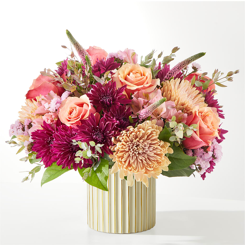 Berry Cobbler Bouquet with Ivory Vase –  Blooms By Sandy, Lebanon IN