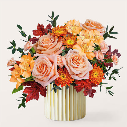 Spiced Latte Bouquet with Ivory Vase –  Blooms By Sandy, Lebanon IN