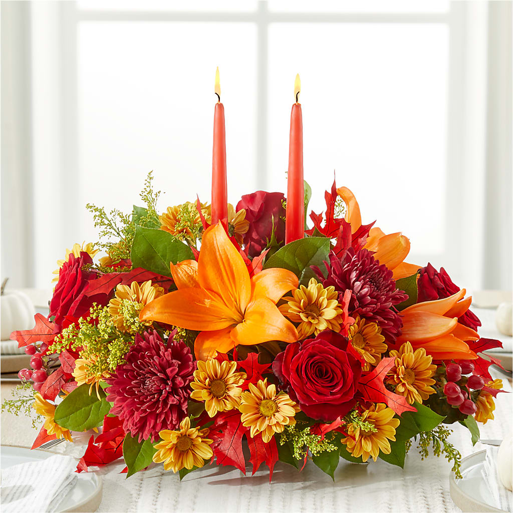 Autumn's Embrace Centerpiece –  Blooms By Sandy, Lebanon IN
